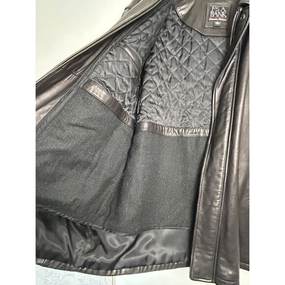 Jos. A. Bank Men’s Signature Collection Leather Jacket w/ Liner in Black - Sz L - Picture 4 of 10